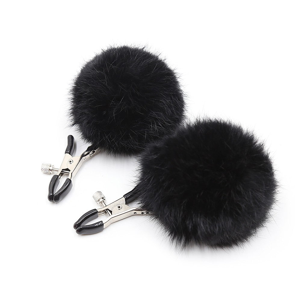 Accesorii erotice pentru sfarcuri cu pompoane negre Dreamy PomPom