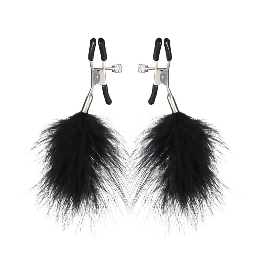 Cleme pentru sfarcuri cu pene negre Deamy Feathers 1