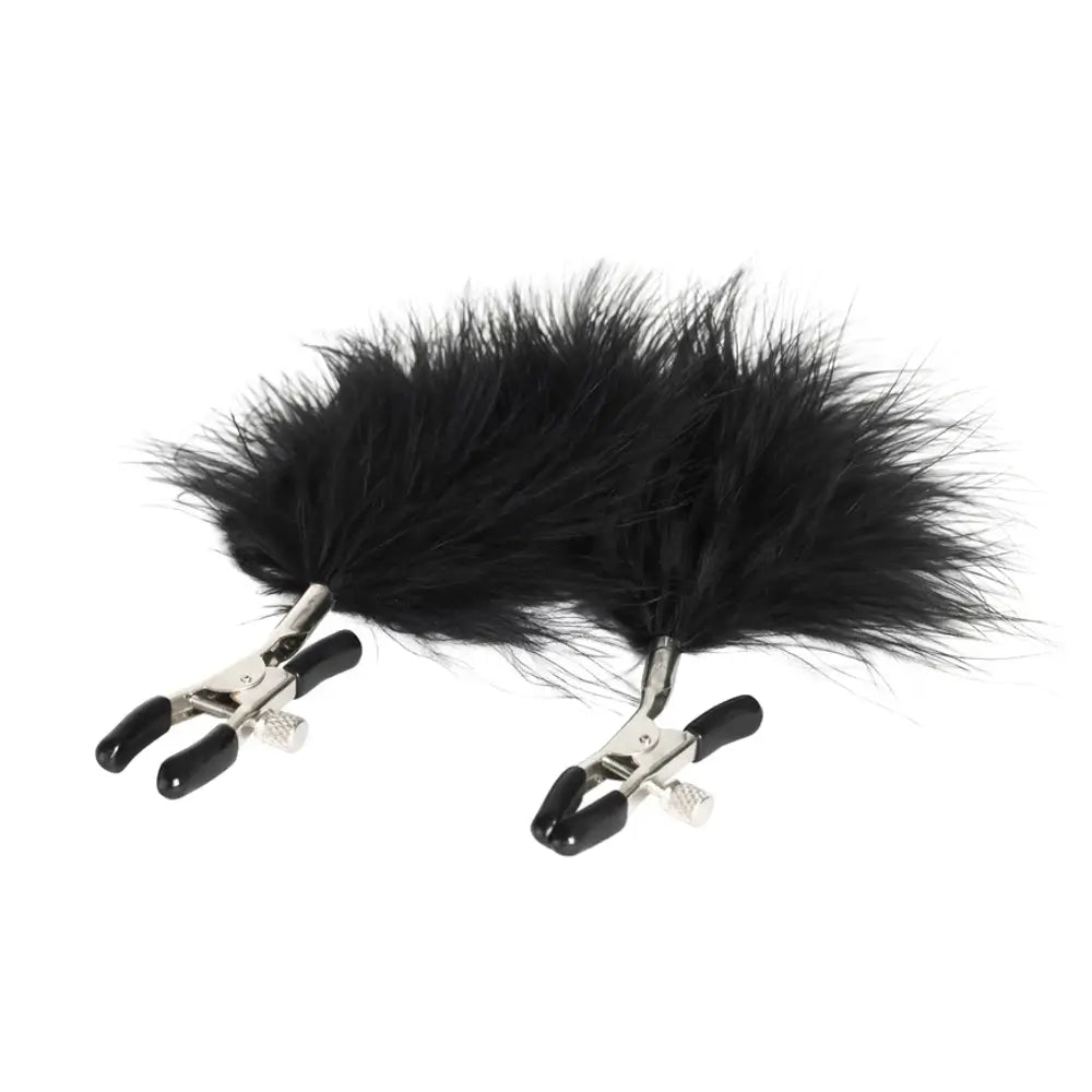 Cleme pentru sfarcuri cu pene negre Deamy Feathers