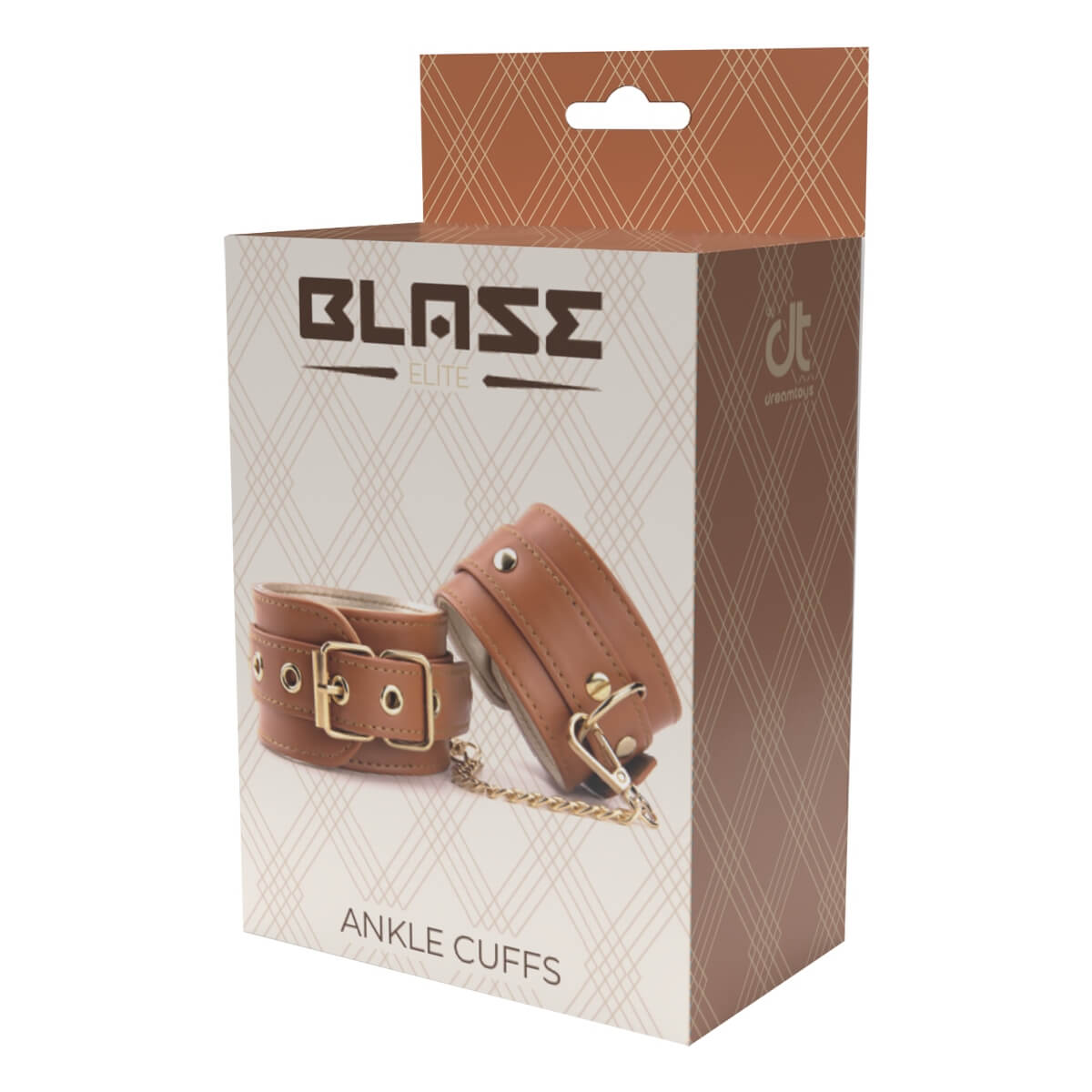 Catuse pentru glezne din piele vegana cu lantisor auriu Blaze Elite prezentare cutie