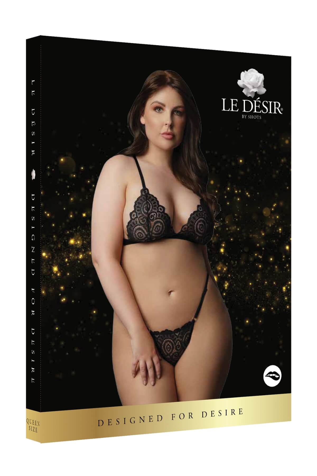 Set Sexy de Lenjeri Intima Plus-Size Magic Lace, Negru, Box