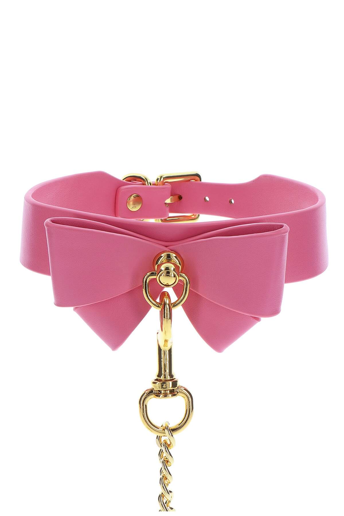 Accesoriu erotic cu lesa Malibu Collar and Leash, Roz, poza produs 1