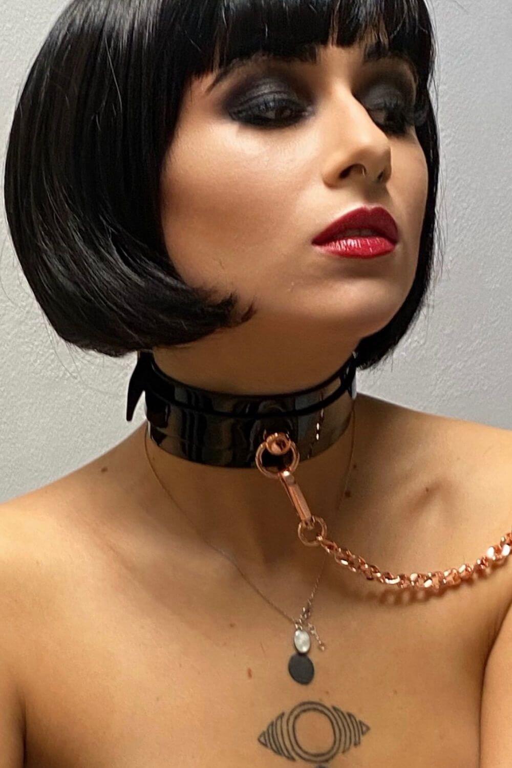 Colier choker & lesa High Gloss Diva, Negru 1